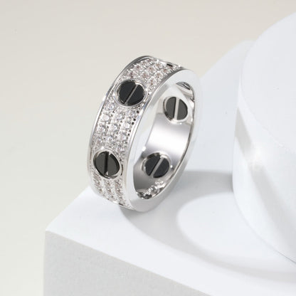 [⭐JeweliWhal]LOVE RING 5.5MM DIAMONDS PAVED CERAMIC