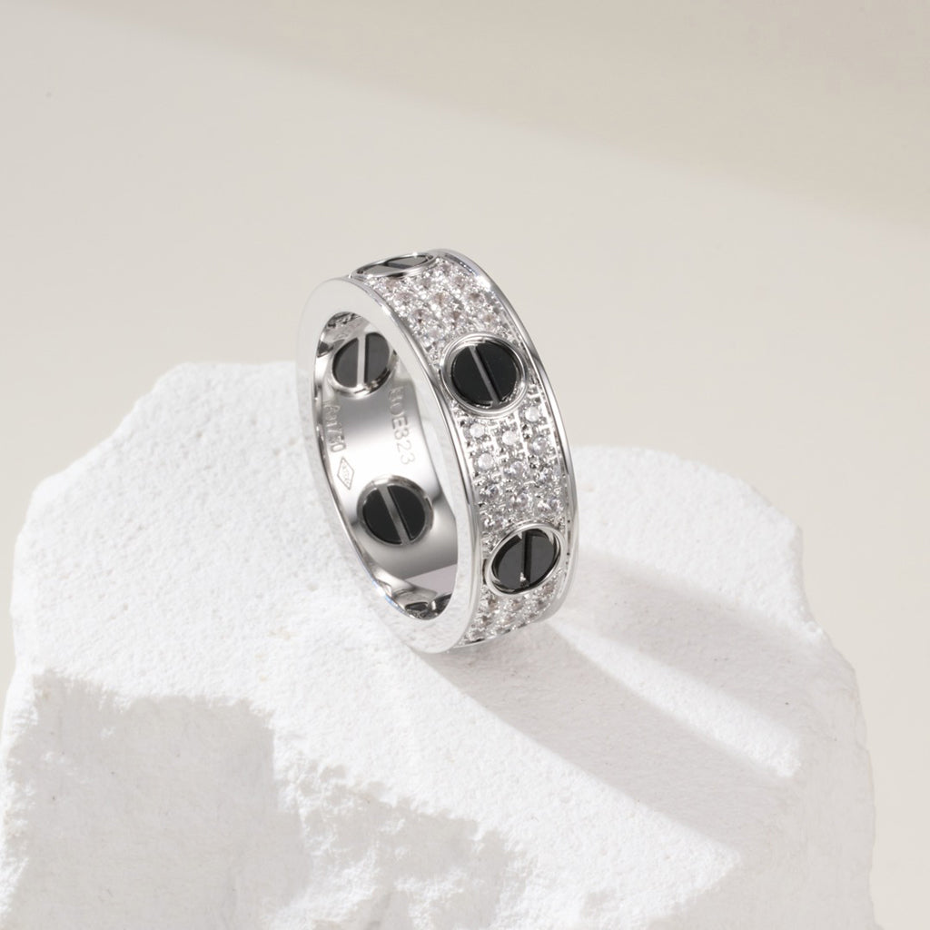 [⭐JeweliWhal]LOVE RING 5.5MM DIAMONDS PAVED CERAMIC