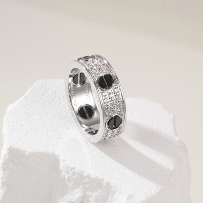 [⭐JeweliWhal]LOVE RING 5.5MM DIAMONDS PAVED CERAMIC