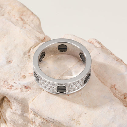[⭐JeweliWhal]LOVE RING 5.5MM DIAMONDS PAVED CERAMIC