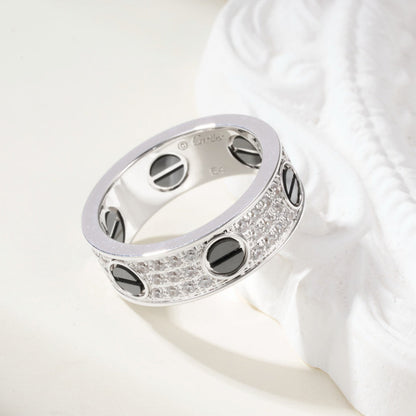 [⭐JeweliWhal]LOVE RING 5.5MM DIAMONDS PAVED CERAMIC