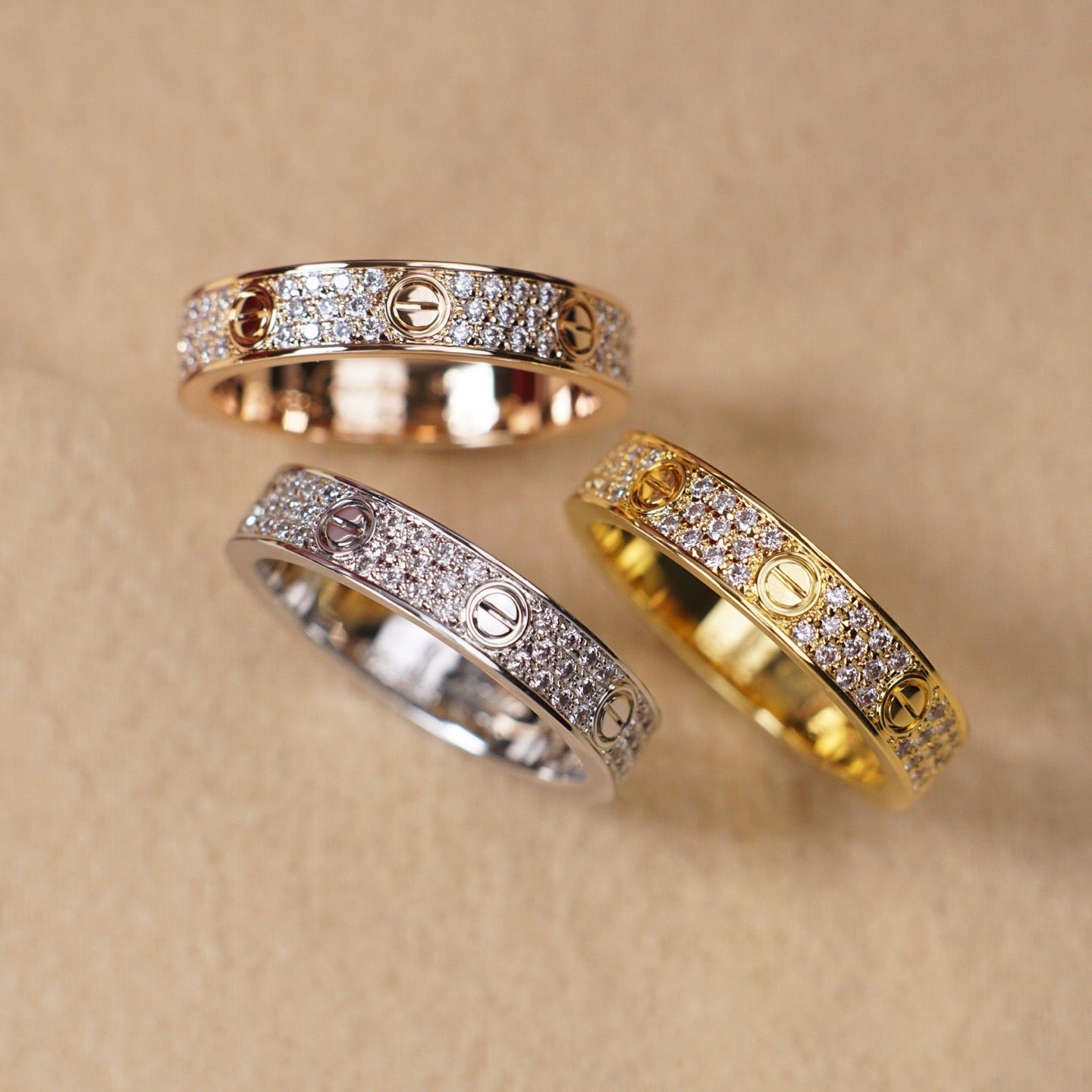 [⭐JeweliWhal]LOVE RING 4.0MM DIAMOND PAVED