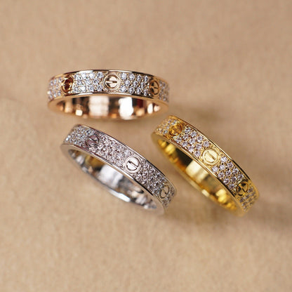 [⭐JeweliWhal]LOVE RING 4.0MM DIAMOND PAVED