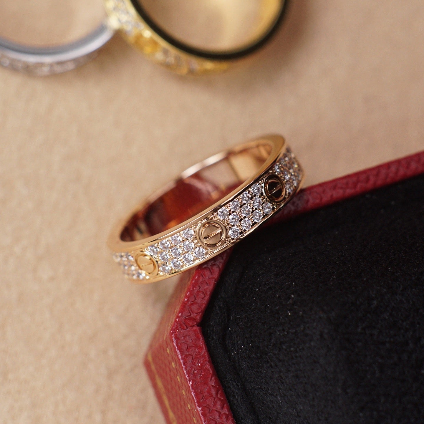 [⭐JeweliWhal]LOVE RING 4.0MM DIAMOND PAVED