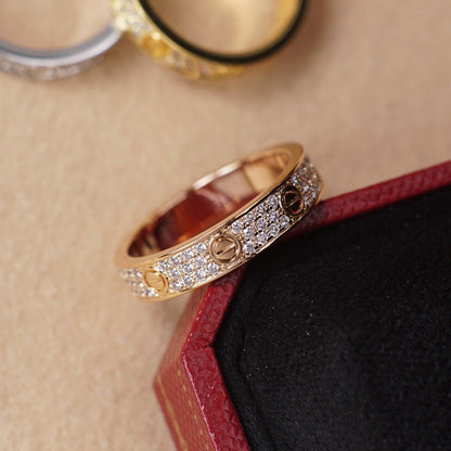 [⭐JeweliWhal]LOVE RING 4.0MM DIAMOND PAVED
