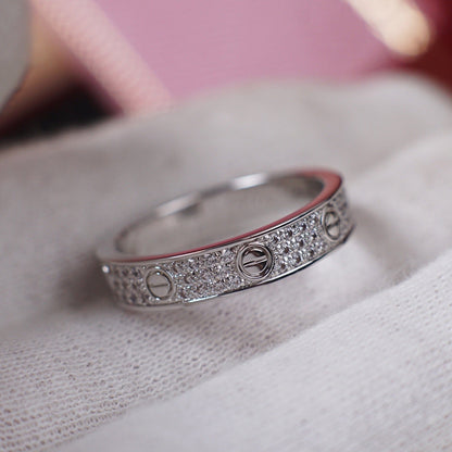 [⭐JeweliWhal]LOVE RING 4.0MM DIAMOND PAVED