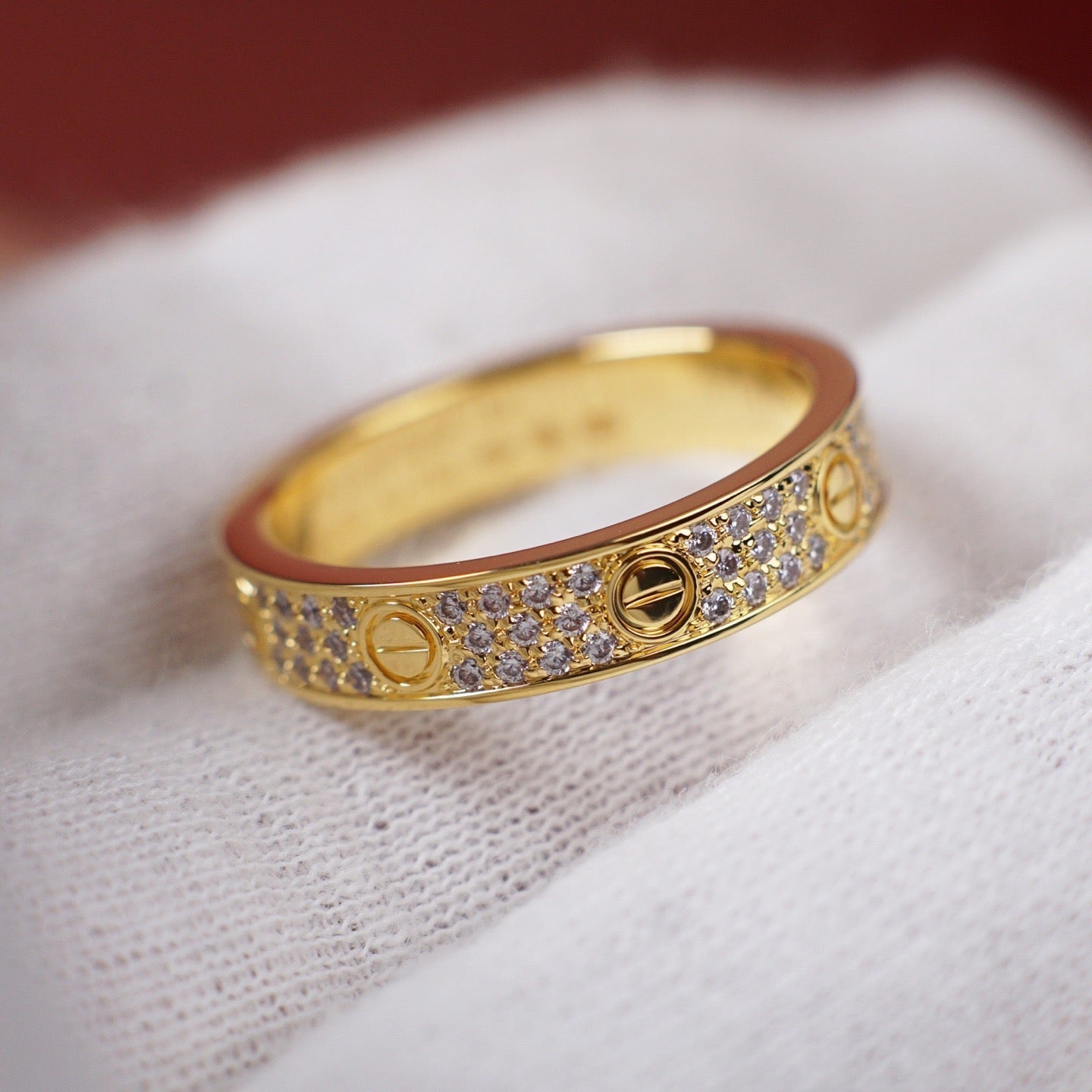 [⭐JeweliWhal]LOVE RING 4.0MM DIAMOND PAVED