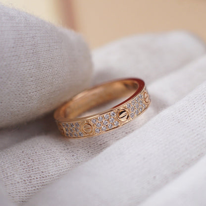 [⭐JeweliWhal]LOVE RING 4.0MM DIAMOND PAVED