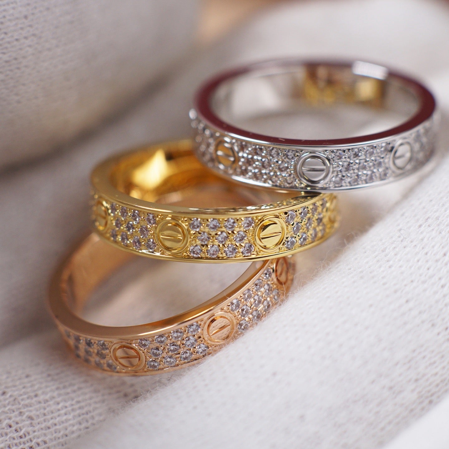 [⭐JeweliWhal]LOVE RING 4.0MM DIAMOND PAVED