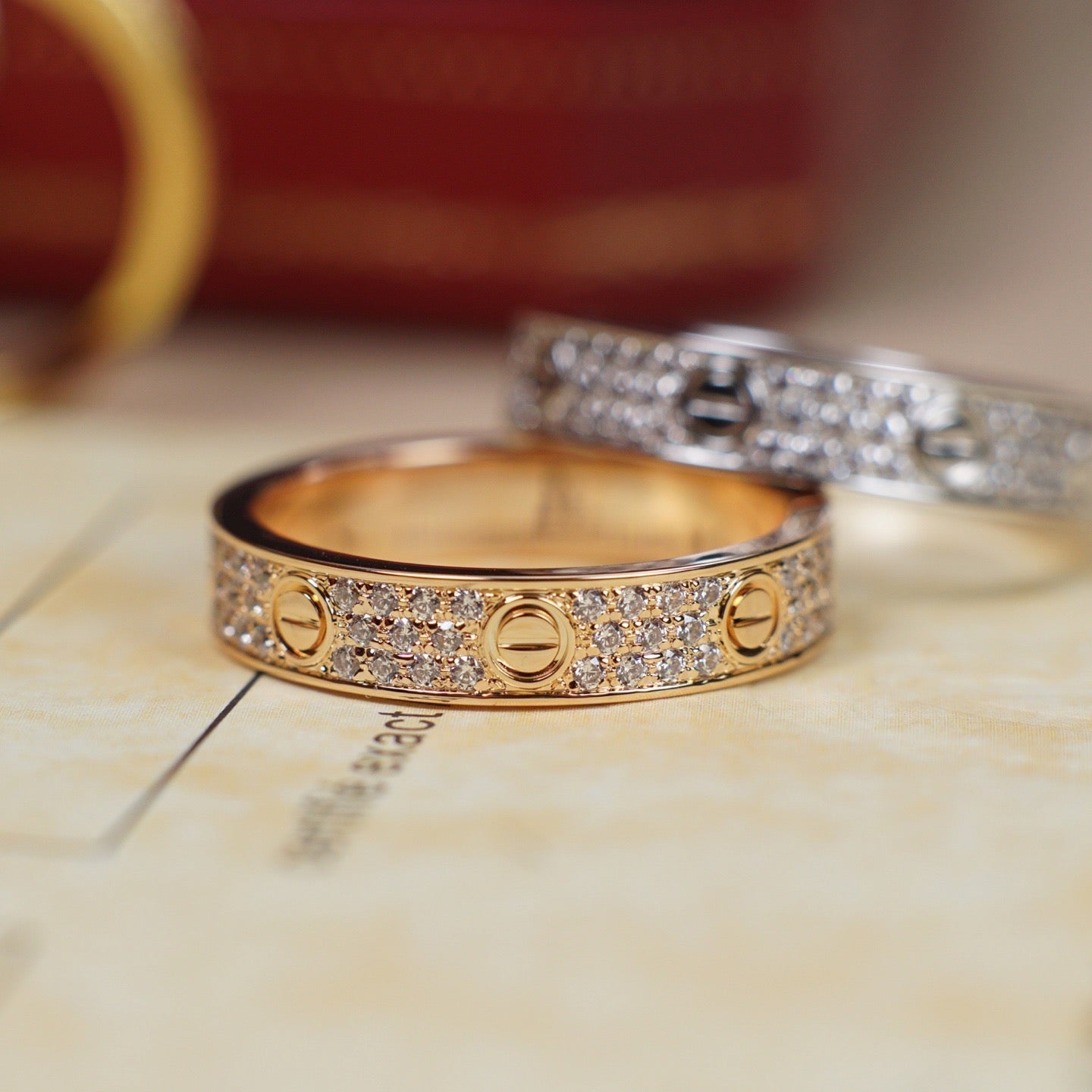 [⭐JeweliWhal]LOVE RING 4.0MM DIAMOND PAVED
