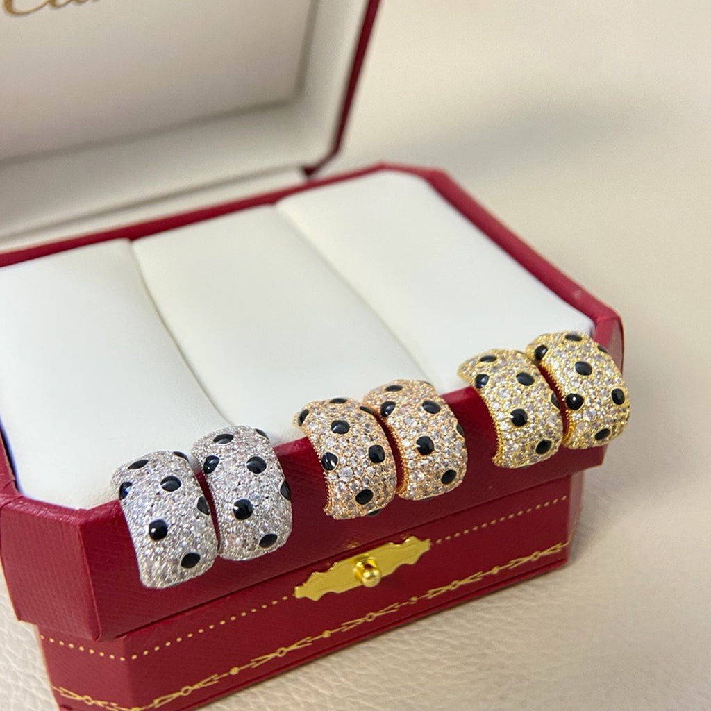 [⭐JeweliWhal]PANTHERE MINI FULL DIAMOND EARRINGS