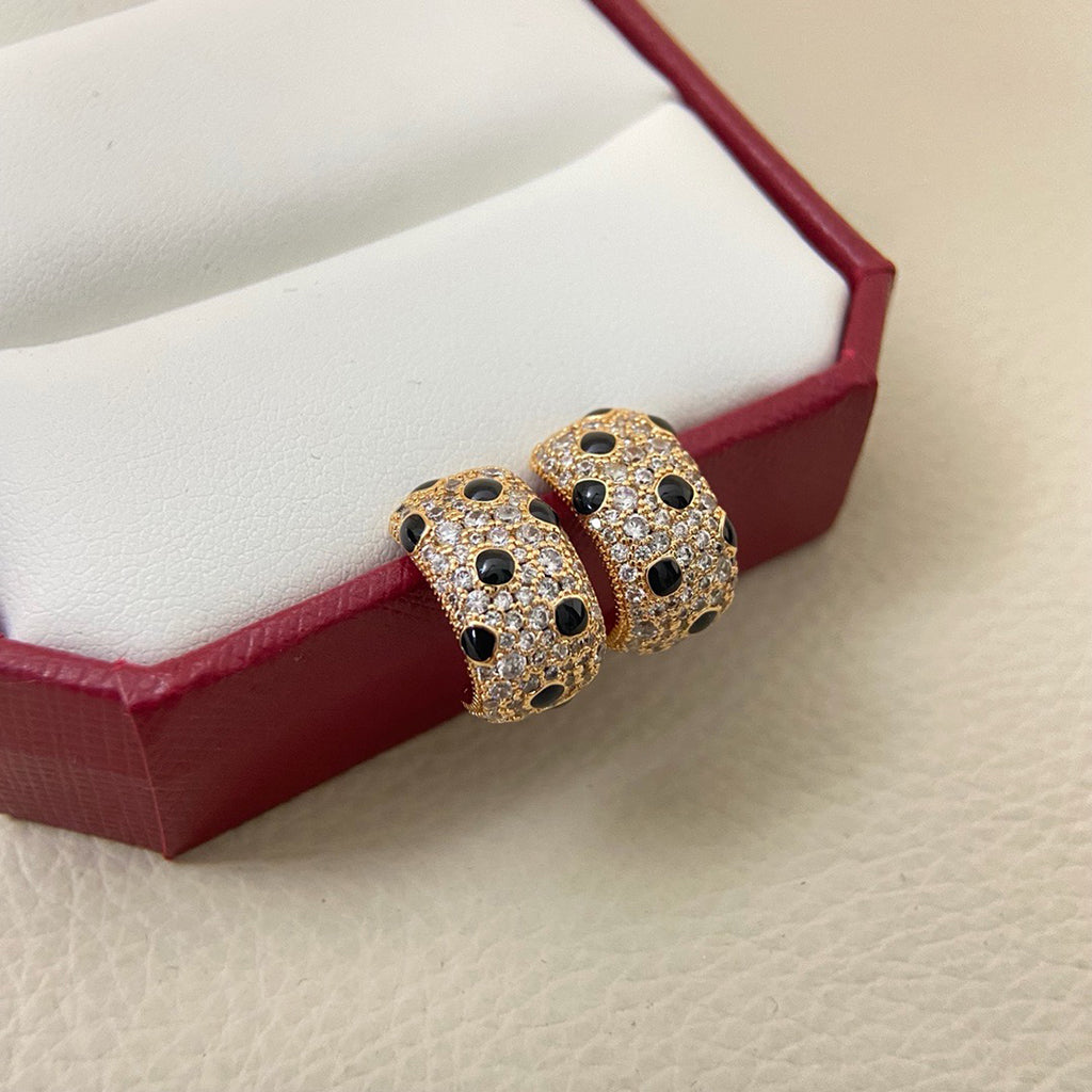 [⭐JeweliWhal]PANTHERE MINI FULL DIAMOND EARRINGS