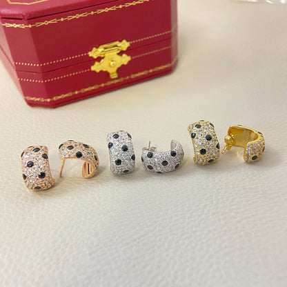 [⭐JeweliWhal]PANTHERE MINI FULL DIAMOND EARRINGS