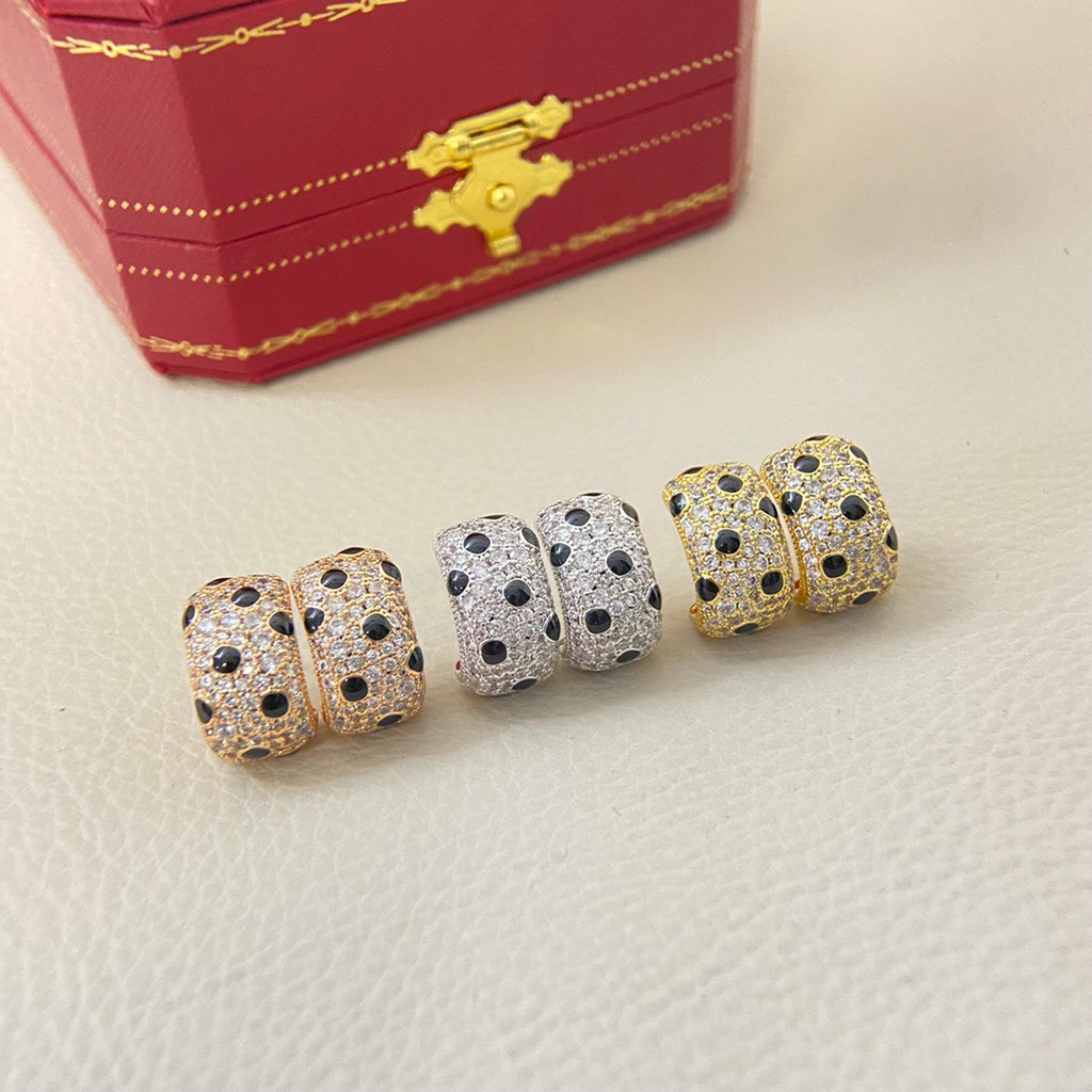 [⭐JeweliWhal]PANTHERE MINI FULL DIAMOND EARRINGS