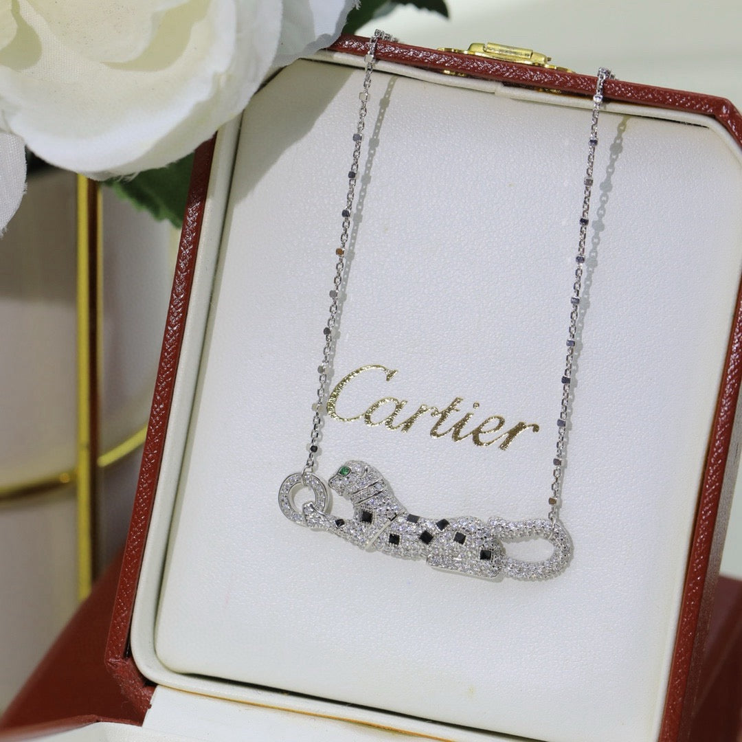 [⭐JeweliWhal]PANTHERE PAVED DIAMOND NECKLACE