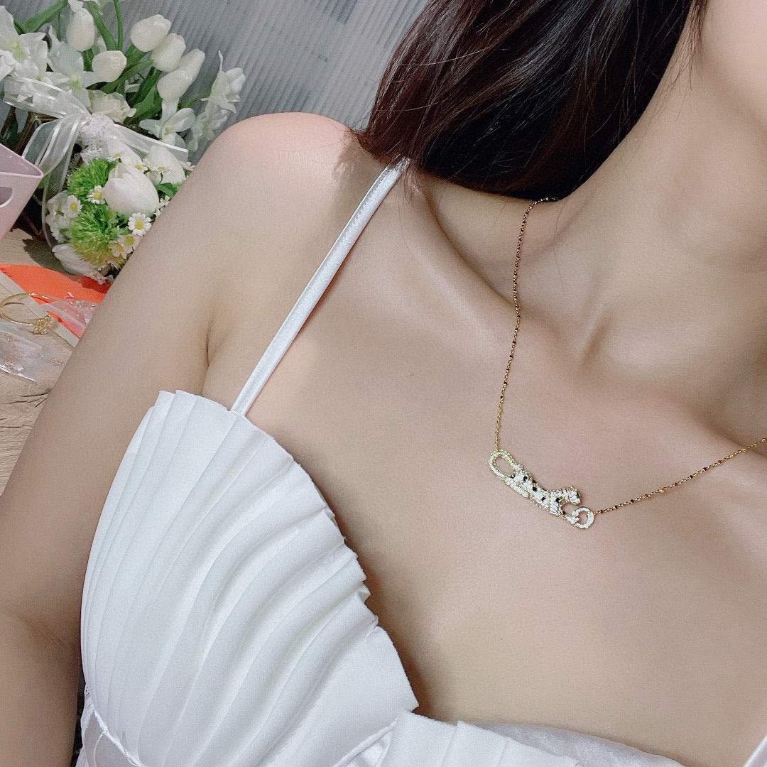 [⭐JeweliWhal]PANTHERE PAVED DIAMOND NECKLACE