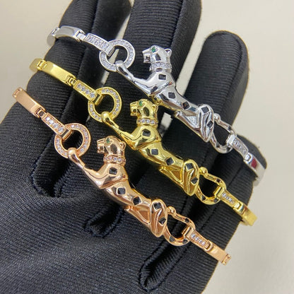 [⭐JeweliWhal]PANTHERE HALF DIAMOND ON CHAIN BRACELET