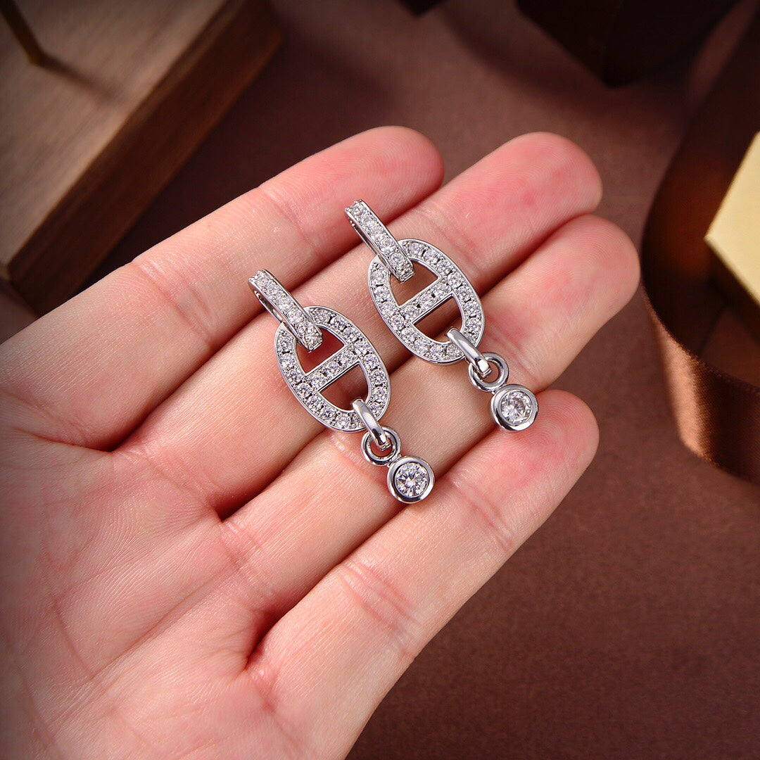 [⭐JeweliWhal]HM CHAINE DIAMOND EARRINGS