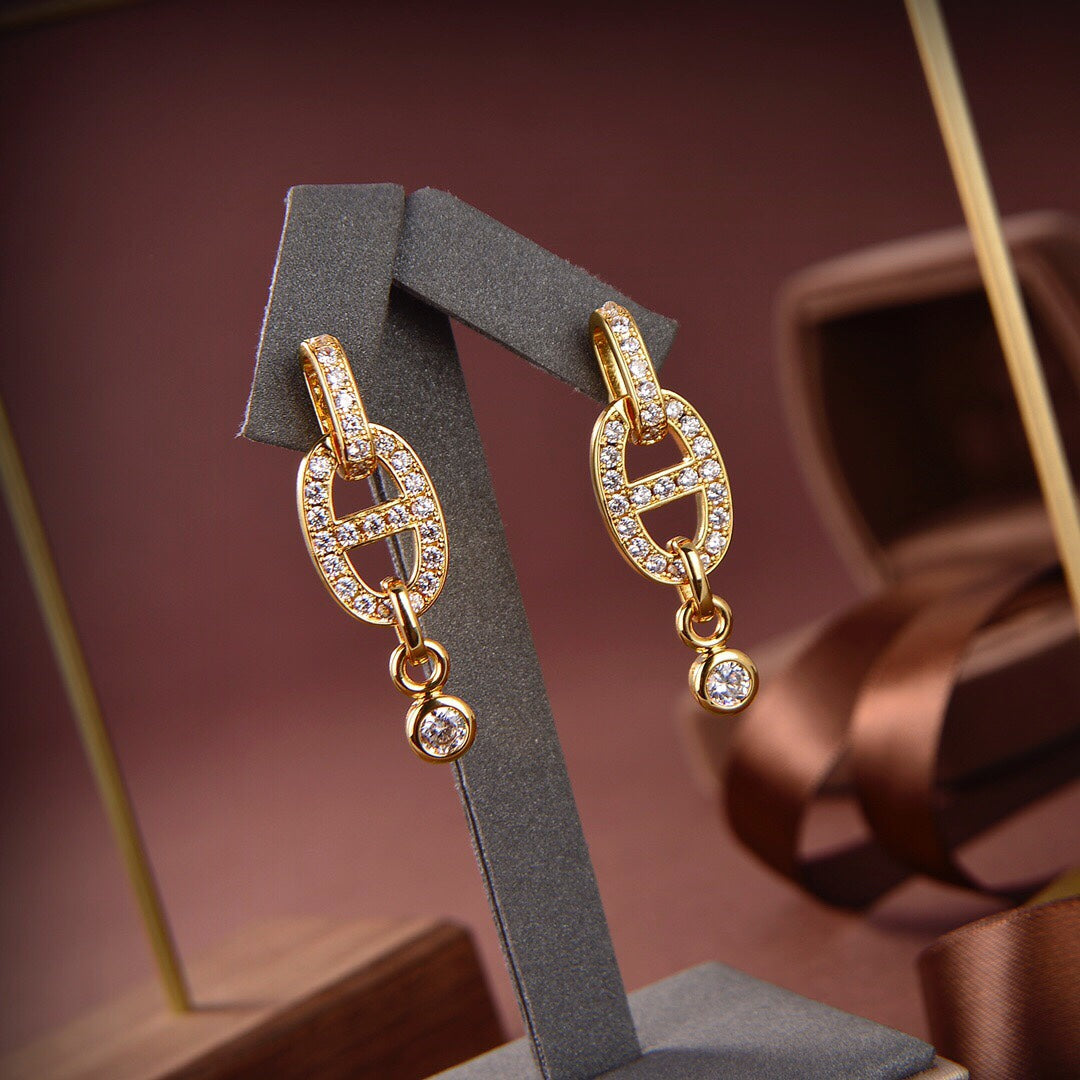 [⭐JeweliWhal]HM CHAINE DIAMOND EARRINGS