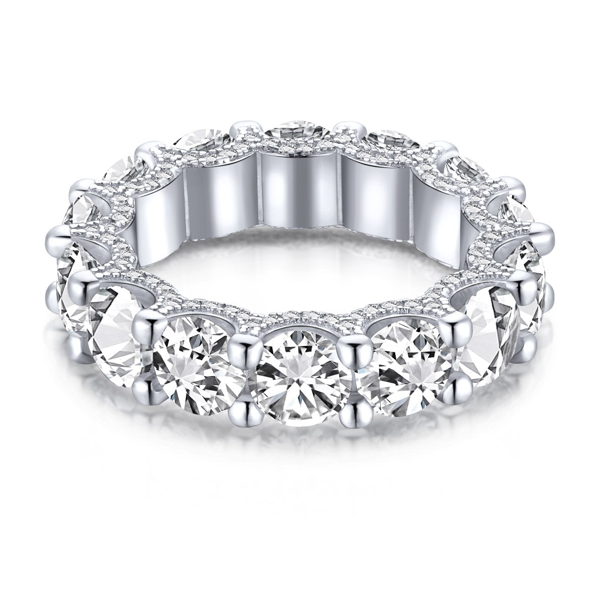 [Tonmkive Jewelry] Wunderschöner Tennisring mit Rundschliff
