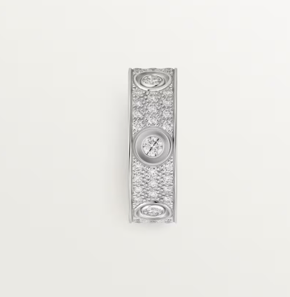 [⭐JeweliWhal]LOVE RING 6.5MM Full Diamond, 6 Major Diamonds Silver