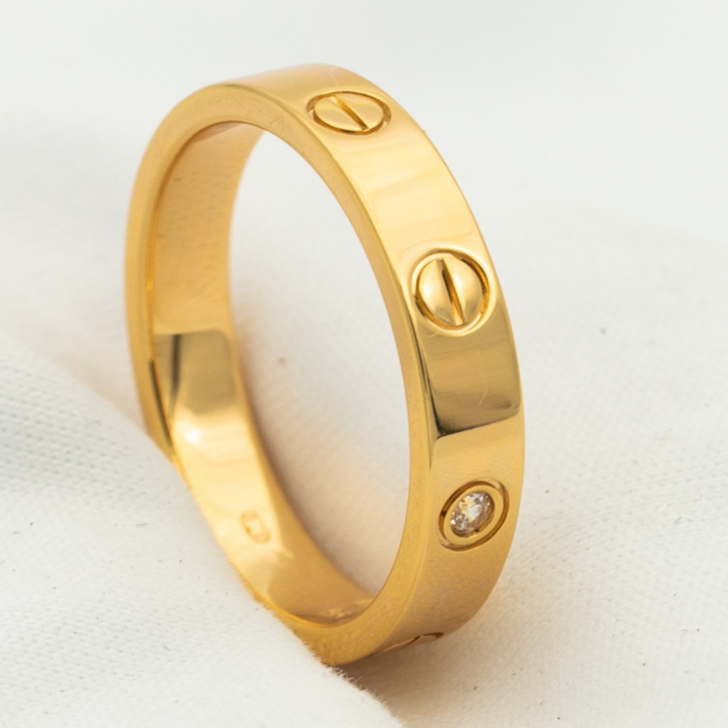 [⭐JeweliWhal]LOVE RING 4MM 1 DIAMOND PINK GOLD