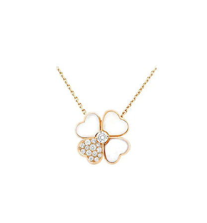 [⭐JeweliWhal]CLOVER MOP DIAMOND ROSE GOLD NECKLACE