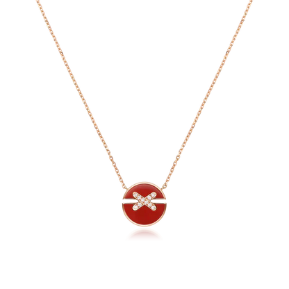 [⭐JeweliWhal]JEUX DE ROSE GOLD DIAMOND NECKLACE