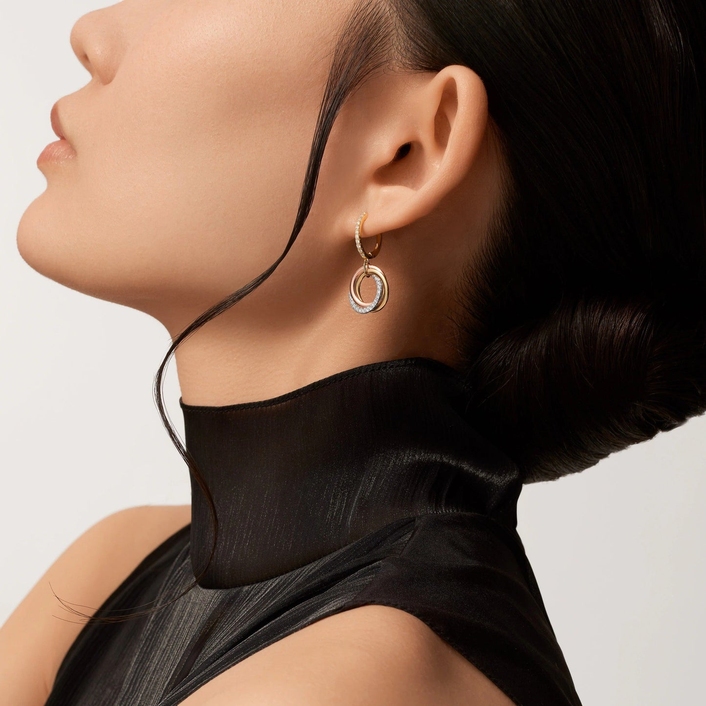 [⭐JeweliWhal]TRINITY HALF DIAMOND  EARRINGS