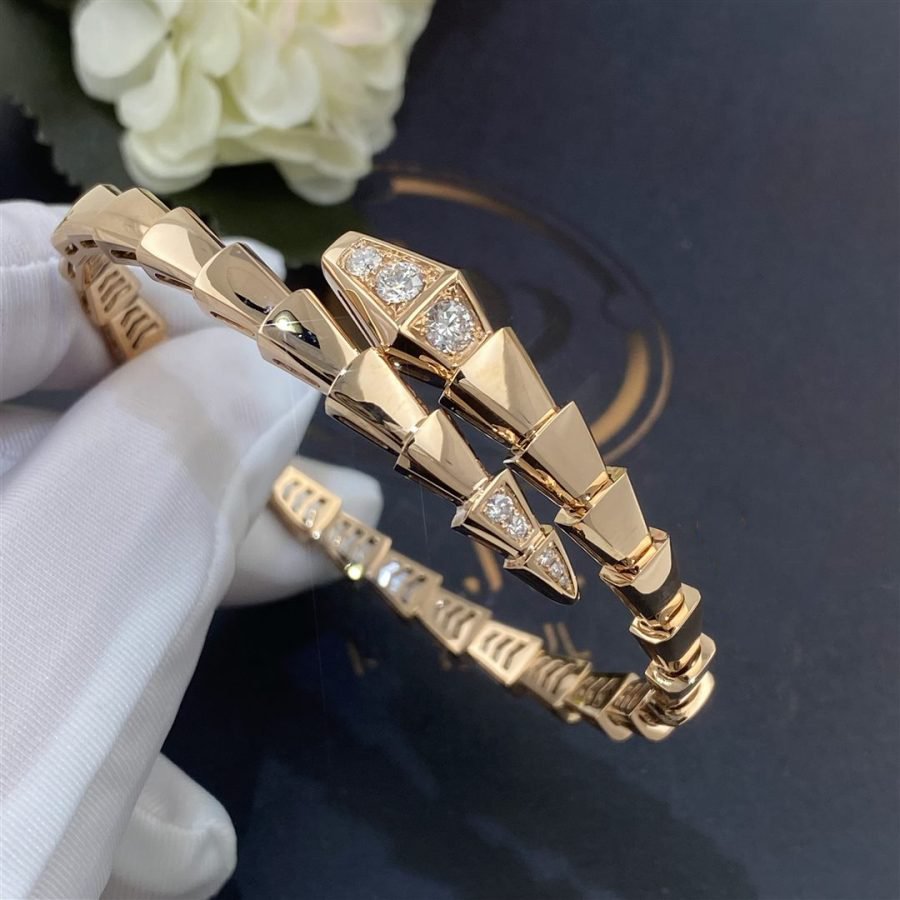 [⭐JeweliWhal]SERPENTI BRACELET DIAMONDS PINK GOLD