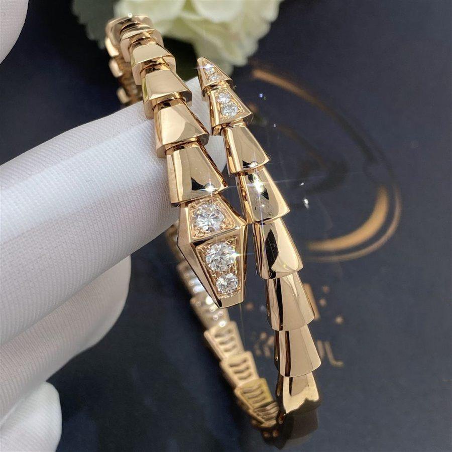 [⭐JeweliWhal]SERPENTI BRACELET DIAMONDS PINK GOLD