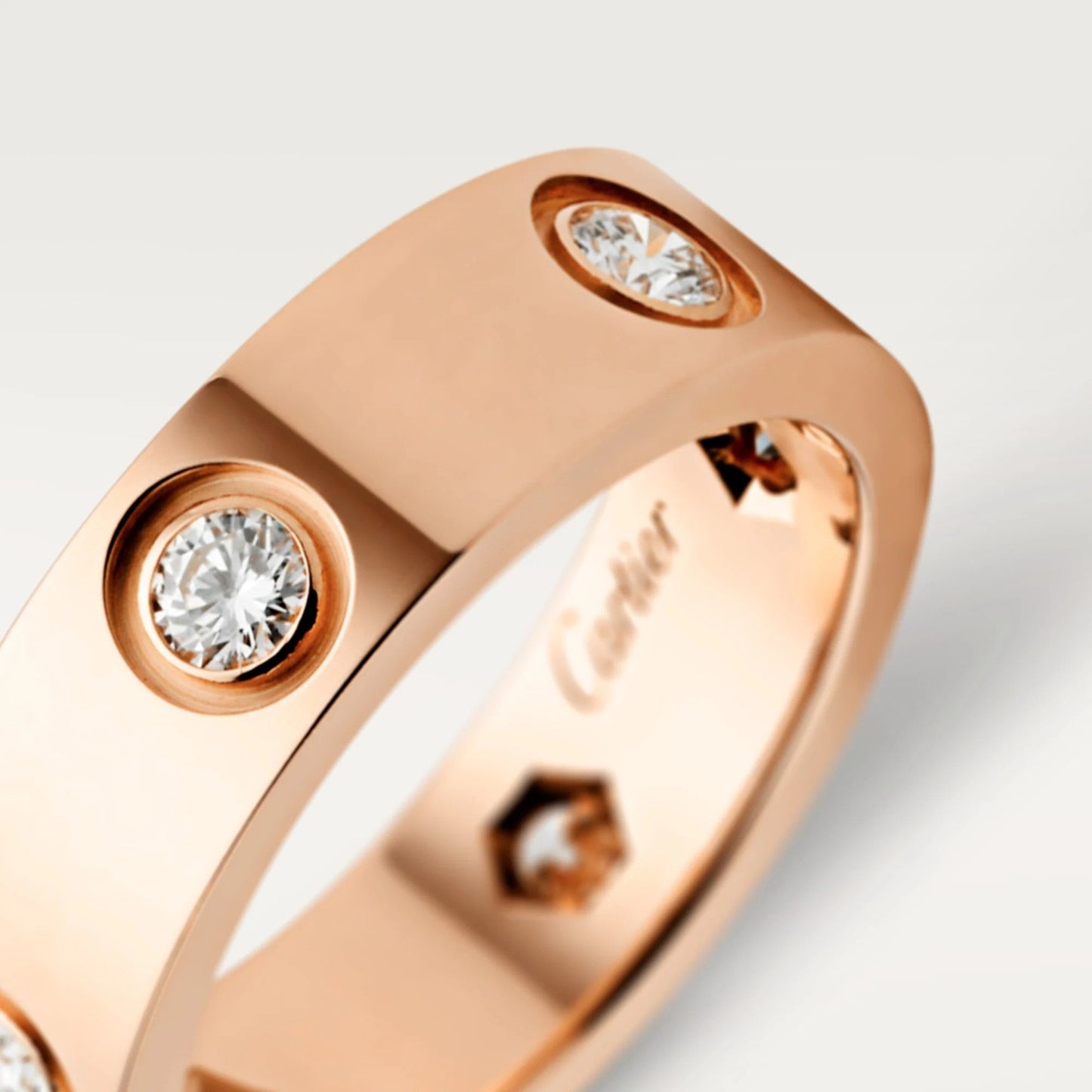[⭐JeweliWhal]LOVE 5.5MM 6 DIAMOND RING