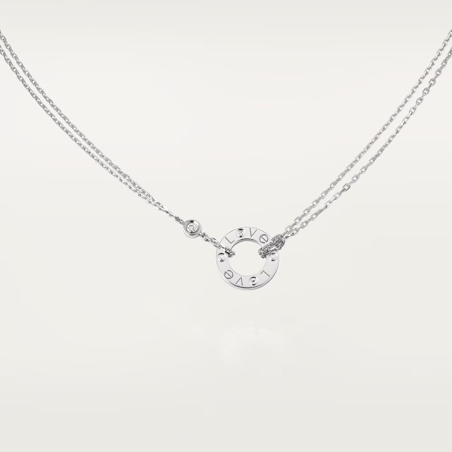 [⭐JeweliWhal]LOVE NECKLACE 16MM 2 DIAMONDS
