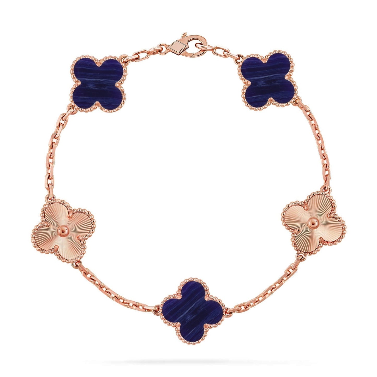 [⭐JeweliWhal]CLOVER 5 MOTIF PURPLE STRIPES BRACELET COLLECTION