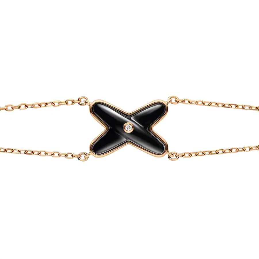 [⭐JeweliWhal]JEUX ARMBAND ONYX ROSÉGOLD 1 DIAMANT