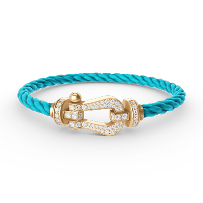 [⭐JeweliWhal]FORCE LARGE HORSESHOE FULL DIAMOND BRACELET GOLD