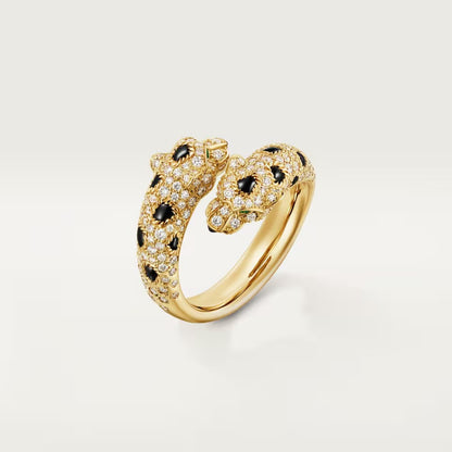 [⭐JeweliWhal]PANTHERE DOUBLE HEADED FULL DIAMOND  RING