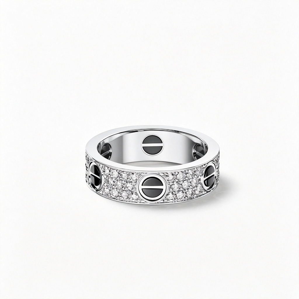[⭐JeweliWhal]LOVE RING 5.5MM DIAMONDS PAVED CERAMIC