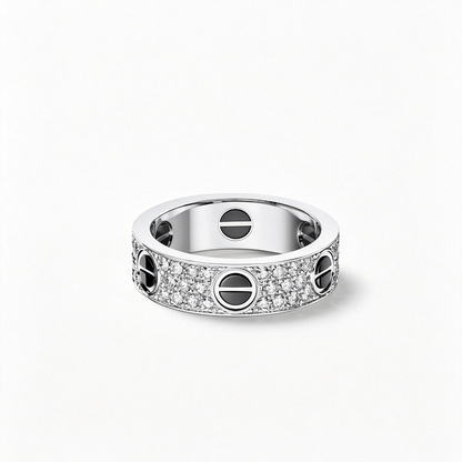 [⭐JeweliWhal]LOVE RING 5.5MM DIAMONDS PAVED CERAMIC