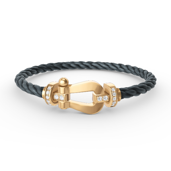 [⭐JeweliWhal]FORCE LARGE HORSESHOE HALF DIAMOND BRACELET GOLD
