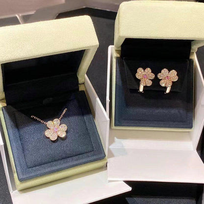 [⭐JeweliWhal]FRIVOLE ROSE GOLD FLOWER DIAMOND NECKLACE