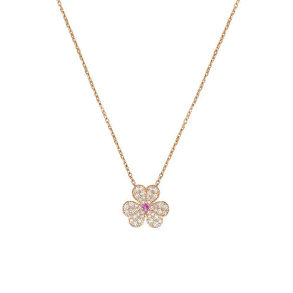 [⭐JeweliWhal]FRIVOLE ROSE GOLD FLOWER DIAMOND NECKLACE