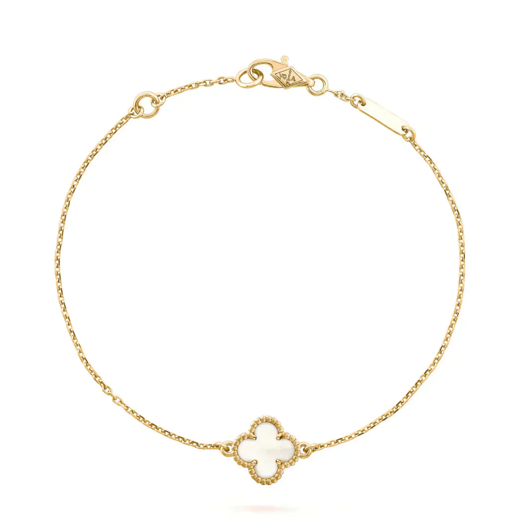 [⭐JeweliWhal]CLOVER WHITE MOP SINGLE FLOWER BRACELET