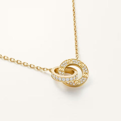 [⭐JeweliWhal]LOVE  FULL DIAMOND PENDANT NECKLACE